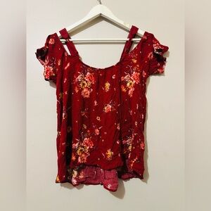 torrid Red Floral Cold-Shoulder Camisole